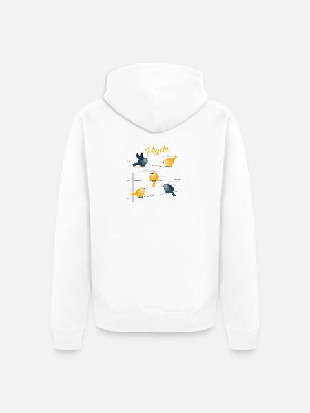 Vögeln - Unisex Premium Bio Zip Hoodie - Weiß