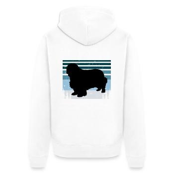 Clumber Spaniel Dog Love Silhouette Vintage Sonnenuntergang - Unisex Premium Bio Zip Hoodie - Weiß - Hinten - Thijin (182cm)