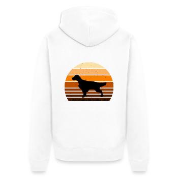 Englisch Setter Hund Liebhaber Silhouette Vintage Sonnenuntergang - Unisex Premium Bio Zip Hoodie - Weiß - Hinten - Thijin (182cm)