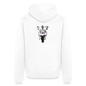 Mod Scooter - Unisex Premium Bio Zip Hoodie - Weiß - Hinten - Thijin (182cm)