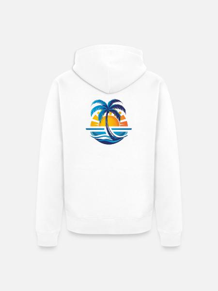 Urlaubszeit - Unisex Premium Bio Zip Hoodie - Weiß