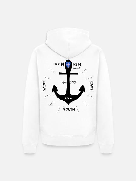 Anker Island Urlaub - Unisex Premium Bio Zip Hoodie - Weiß
