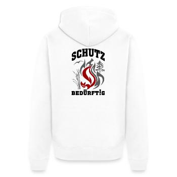 Waldbrandgefahr Zeichen Eichhörnchen - Unisex Premium Bio Zip Hoodie - Weiß - Hinten - Thijin (182cm)