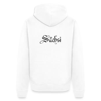 Sachsen sind Sächsi lustig cool funny - Unisex Premium Bio Zip Hoodie - Weiß - Hinten - Thijin (182cm)