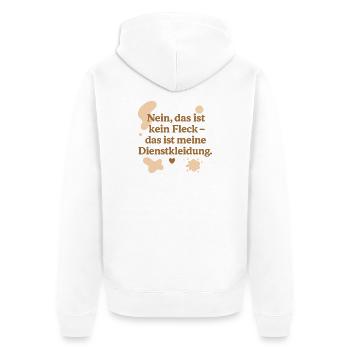 Das ist kein Fleck! (beige) - Unisex Premium Bio Zip Hoodie - Weiß - Hinten - Thijin (182cm)
