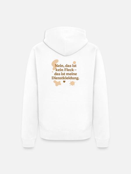 Das ist kein Fleck! (beige) - Unisex Premium Bio Zip Hoodie - Weiß