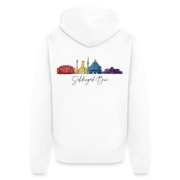 Stuttgart Bua - Unisex Premium Bio Zip Hoodie - Weiß - Hinten - Thijin (182cm)