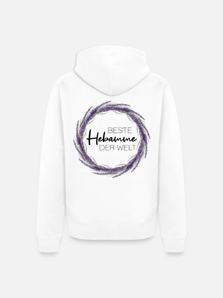 Beste Hebamme der Welt - Unisex Premium Bio Zip Hoodie - Weiß