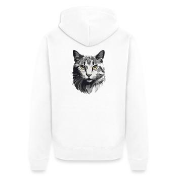 Gatito. - Unisex Premium Bio Zip Hoodie - Weiß - Hinten - Thijin (182cm)