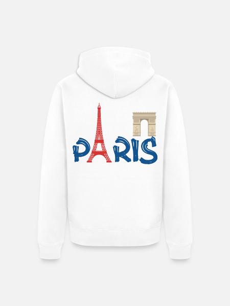 PARIS - Unisex Premium Bio Zip Hoodie - Weiß