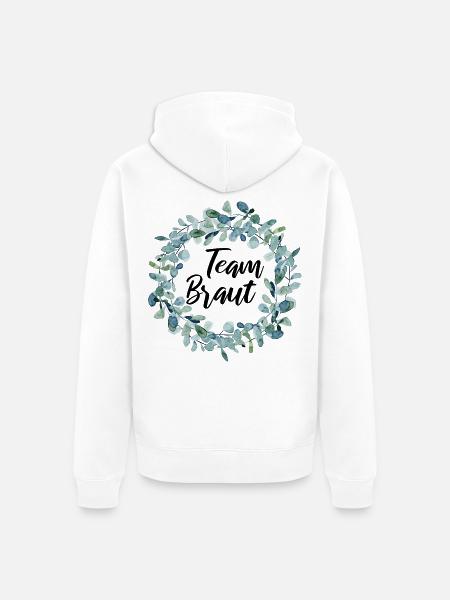 Team Braut - Junggesellinnenabschied - Unisex Premium Bio Zip Hoodie - Weiß