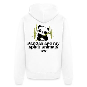 Pandas sind mein Geisttier - Unisex Premium Bio Zip Hoodie - Weiß - Hinten - Thijin (182cm)