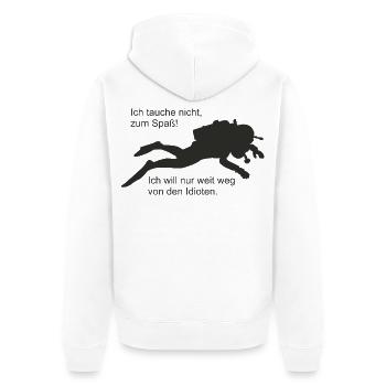 Spass - Unisex Premium Bio Zip Hoodie - Weiß - Hinten - Thijin (182cm)