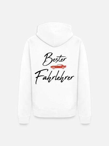 Bester Fahrlehrer - Unisex Premium Bio Zip Hoodie - Weiß