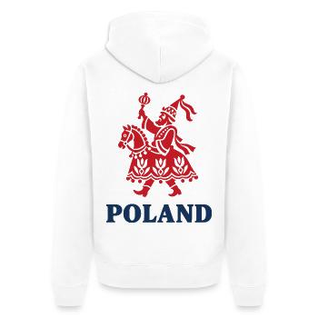 Polnische Lajkonik Volkskunst - Unisex Premium Bio Zip Hoodie - Weiß - Hinten - Thijin (182cm)