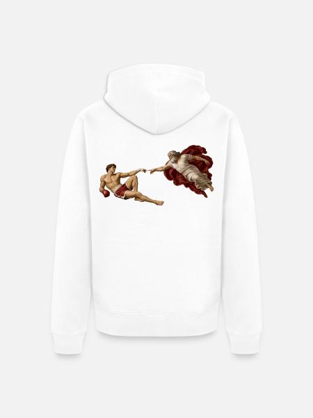 Die Erschaffung des Boxers - Unisex Premium Bio Zip Hoodie - Weiß