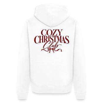 Cozy Christmas Club - Unisex Premium Bio Zip Hoodie - Weiß - Hinten - Thijin (182cm)