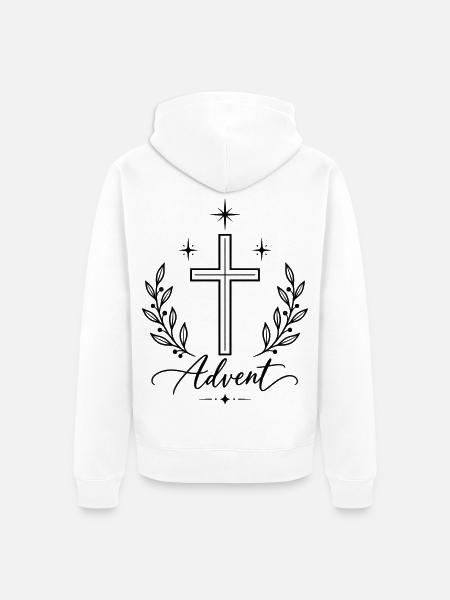 Heraldisches Kranzwappen Emblem - Unisex Premium Bio Zip Hoodie - Weiß