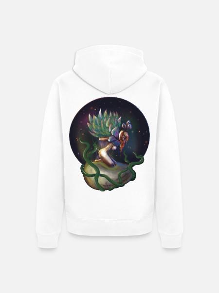Helle Nymphe Sukkulentenpflanze - Unisex Premium Bio Zip Hoodie - Weiß