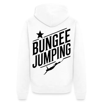  Bungee Jumper Geschenkidee, Bungy Jumps, Bungee - Unisex Premium Bio Zip Hoodie - Weiß - Hinten - Thijin (182cm)