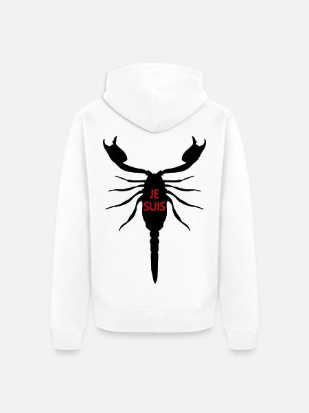 Ich bin Skorpion, Sternzeichen - Unisex Premium Bio Zip Hoodie - Weiß