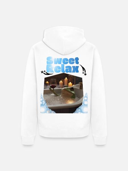 Sweet_Relax_-4500_x_5400_px- - Unisex Premium Bio Zip Hoodie - Weiß