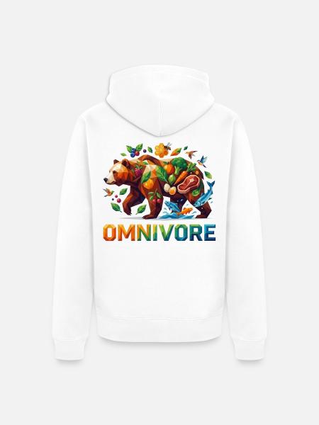 Omnivore_1 - Unisex Premium Bio Zip Hoodie - Weiß