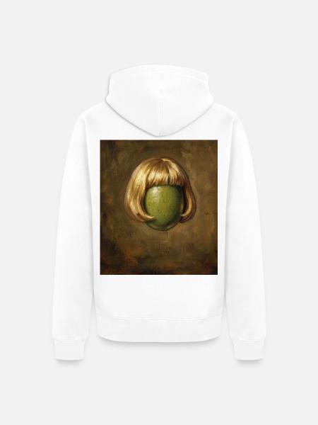 Lustige Olive Bob Haarschnitt - Unisex Premium Bio Zip Hoodie - Weiß