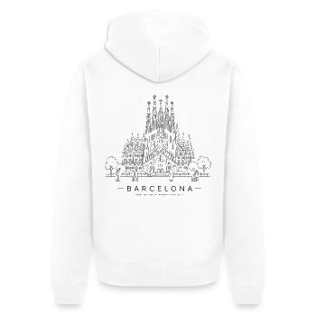 Barcelona Sagrada Familia - Unisex Premium Bio Zip Hoodie - Weiß - Hinten - Thijin (182cm)
