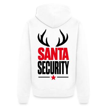 Santa Fetter roter Text mit Stern - Unisex Premium Bio Zip Hoodie - Weiß - Hinten - Thijin (182cm)