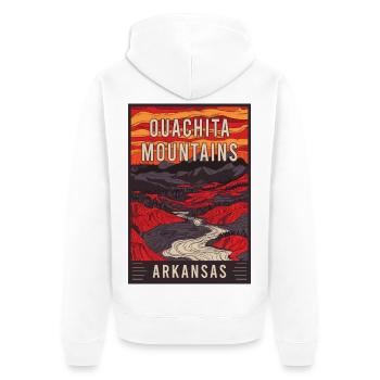 Erleben Sie die landschaftliche Pracht der Ouachita Mountains - Unisex Premium Bio Zip Hoodie - Weiß - Hinten - Thijin (182cm)