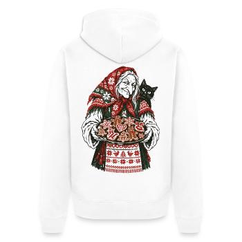 Weihnachts-Baba Yaga Lebkuchen-Design - Unisex Premium Bio Zip Hoodie - Weiß - Hinten - Thijin (182cm)