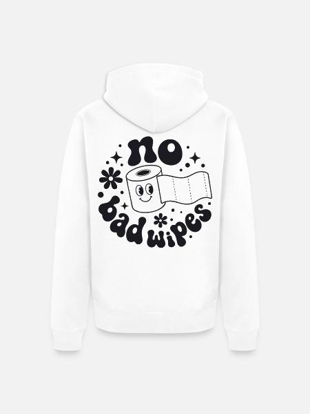 No Bad Vibes Doodle Muster - Unisex Premium Bio Zip Hoodie - Weiß