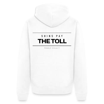 BMX - Shins Pay The Toll - Fahrrad - Unisex Premium Bio Zip Hoodie - Weiß - Hinten - Thijin (182cm)