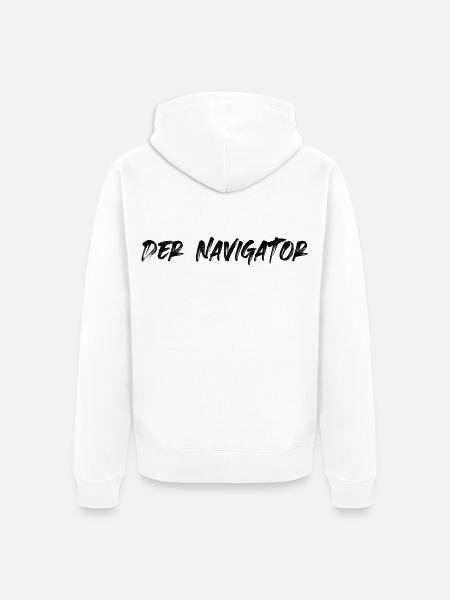 Der Navigator - Unisex Premium Bio Zip Hoodie - Weiß