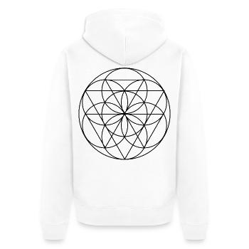 Same des Lebens - Unisex Premium Bio Zip Hoodie - Weiß - Hinten - Thijin (182cm)