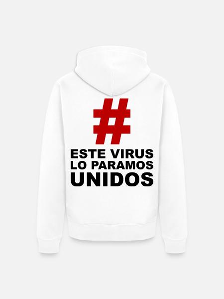 Wir stoppen dieses Virus gemeinsam - Unisex Premium Bio Zip Hoodie - Weiß