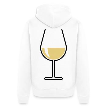 Weißweinglas Bauchig Offen (Weißwein / Wein / 2C) - Unisex Premium Bio Zip Hoodie - Weiß - Hinten - Thijin (182cm)