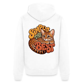Rostfleck-Katze - Unisex Premium Bio Zip Hoodie - Weiß - Hinten - Thijin (182cm)
