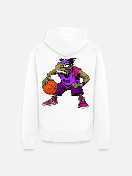 B-Ball Hip-Hop Rap - Unisex Premium Bio Zip Hoodie - Weiß