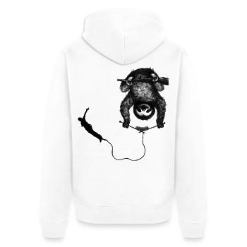  Faultier Bungee Jumper, Bungy Jumps, Bungee - Unisex Premium Bio Zip Hoodie - Weiß - Hinten - Thijin (182cm)