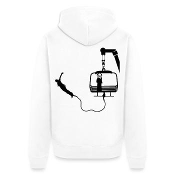  Bungee Jumper Geschenkidee, Bungy Jumps, Bungee - Unisex Premium Bio Zip Hoodie - Weiß - Hinten - Thijin (182cm)