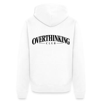 Overthinking Club – Minimalist Statement - Unisex Premium Bio Zip Hoodie - Weiß - Hinten - Thijin (182cm)