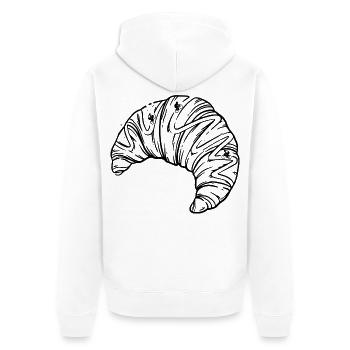 Französische Croissant- und Alpen-Serpentinen-Radfahrerkunst - Unisex Premium Bio Zip Hoodie - Weiß - Hinten - Thijin (182cm)