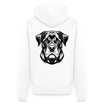 Rottweiler-Hundekopf - Unisex Premium Bio Zip Hoodie - Weiß - Hinten - Thijin (182cm)