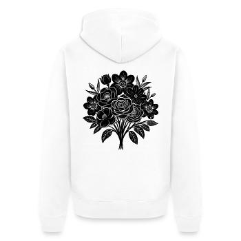 Blumenstrauß - Unisex Premium Bio Zip Hoodie - Weiß - Hinten - Thijin (182cm)