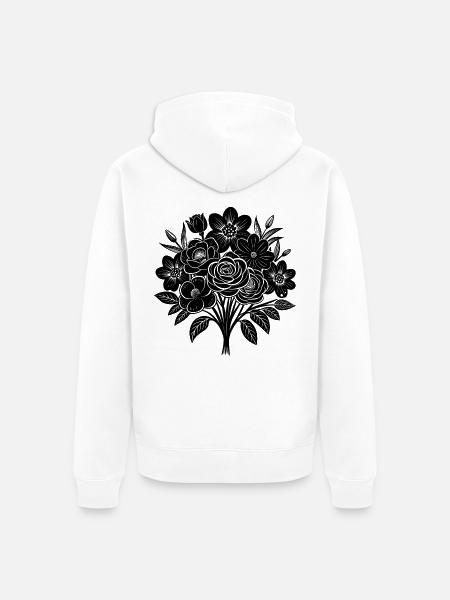 Blumenstrauß - Unisex Premium Bio Zip Hoodie - Weiß