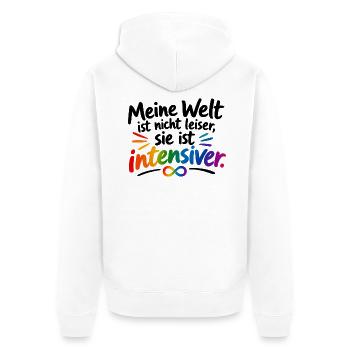 Intensiver Regenbogen Infinity - Unisex Premium Bio Zip Hoodie - Weiß - Hinten - Thijin (182cm)