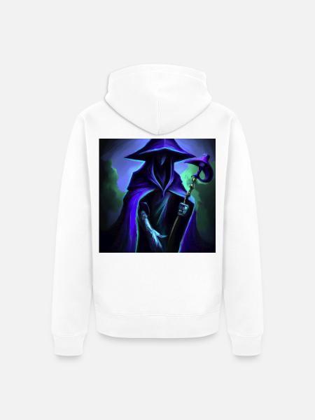 Dunkler Zauberer - Unisex Premium Bio Zip Hoodie - Weiß
