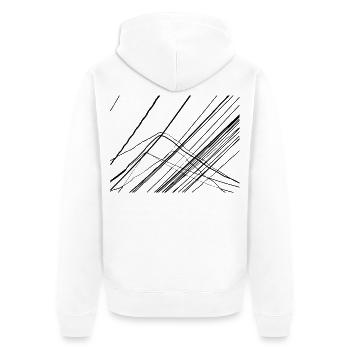 Design Stromkabel parallel und gekreuzt - Unisex Premium Bio Zip Hoodie - Weiß - Hinten - Thijin (182cm)